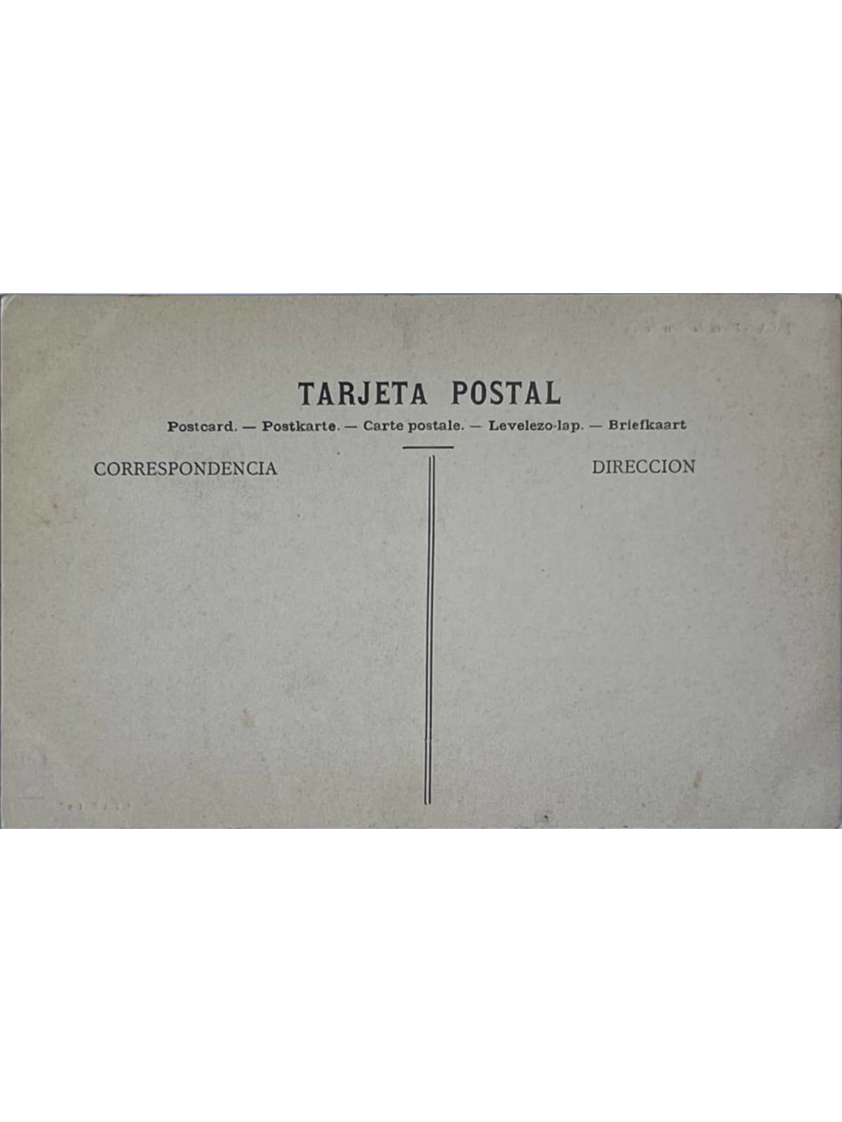 Verso de la carte postale