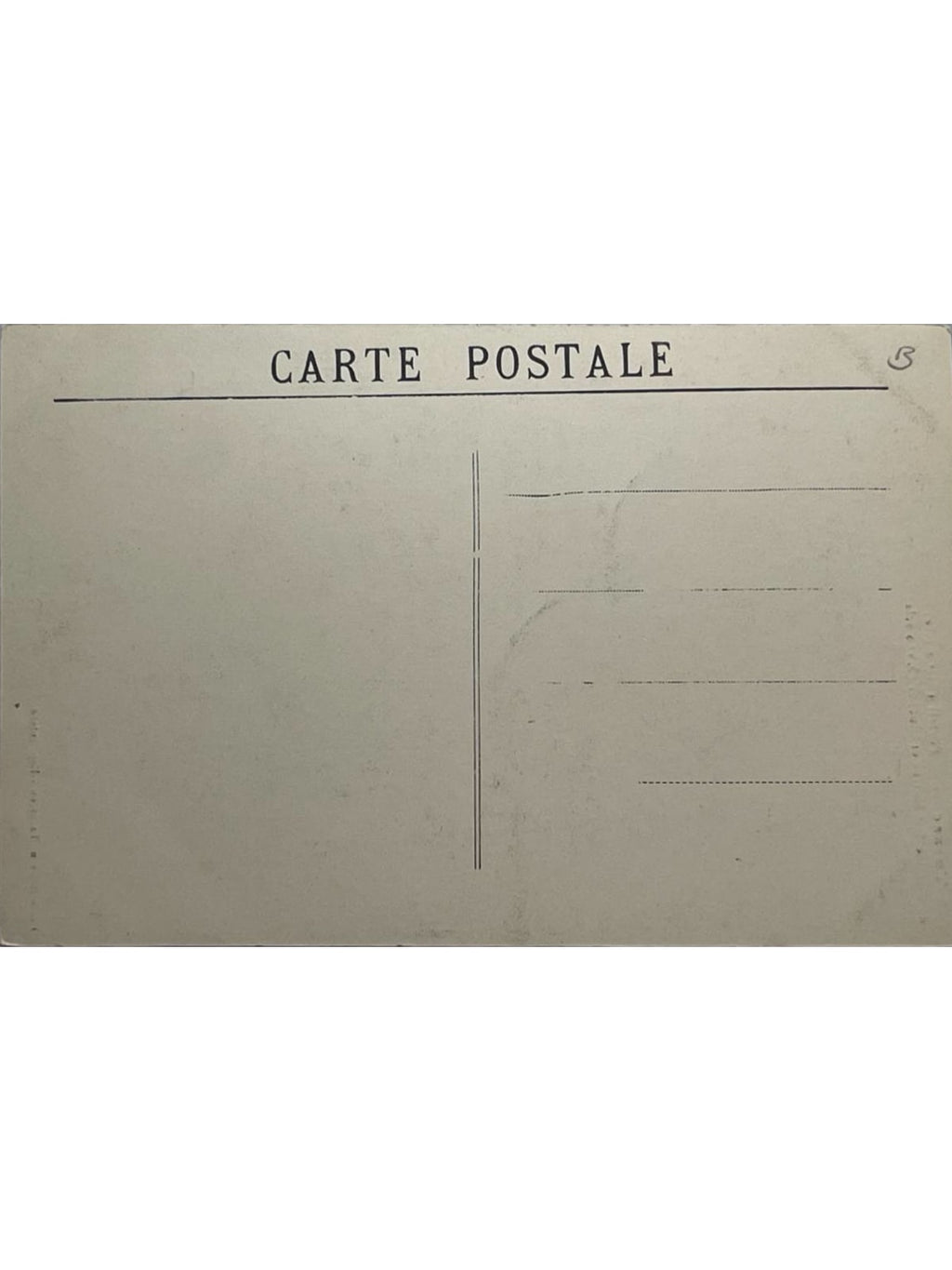 Verso de la carte postale