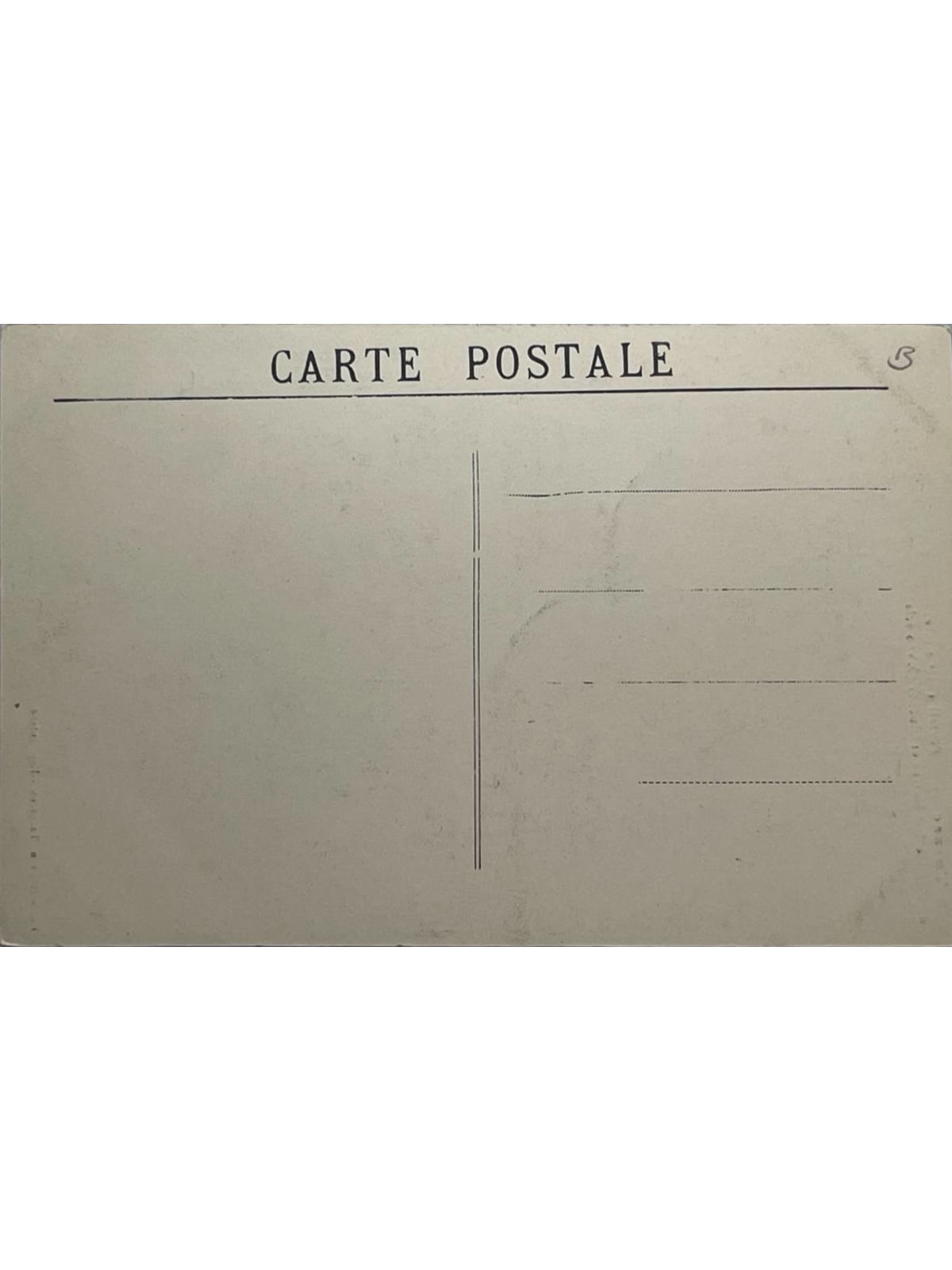 Verso de la carte postale