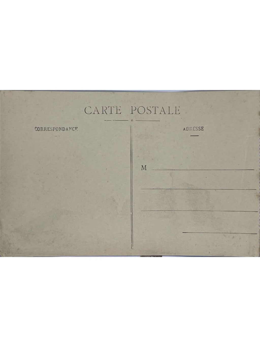 Verso de la carte postale