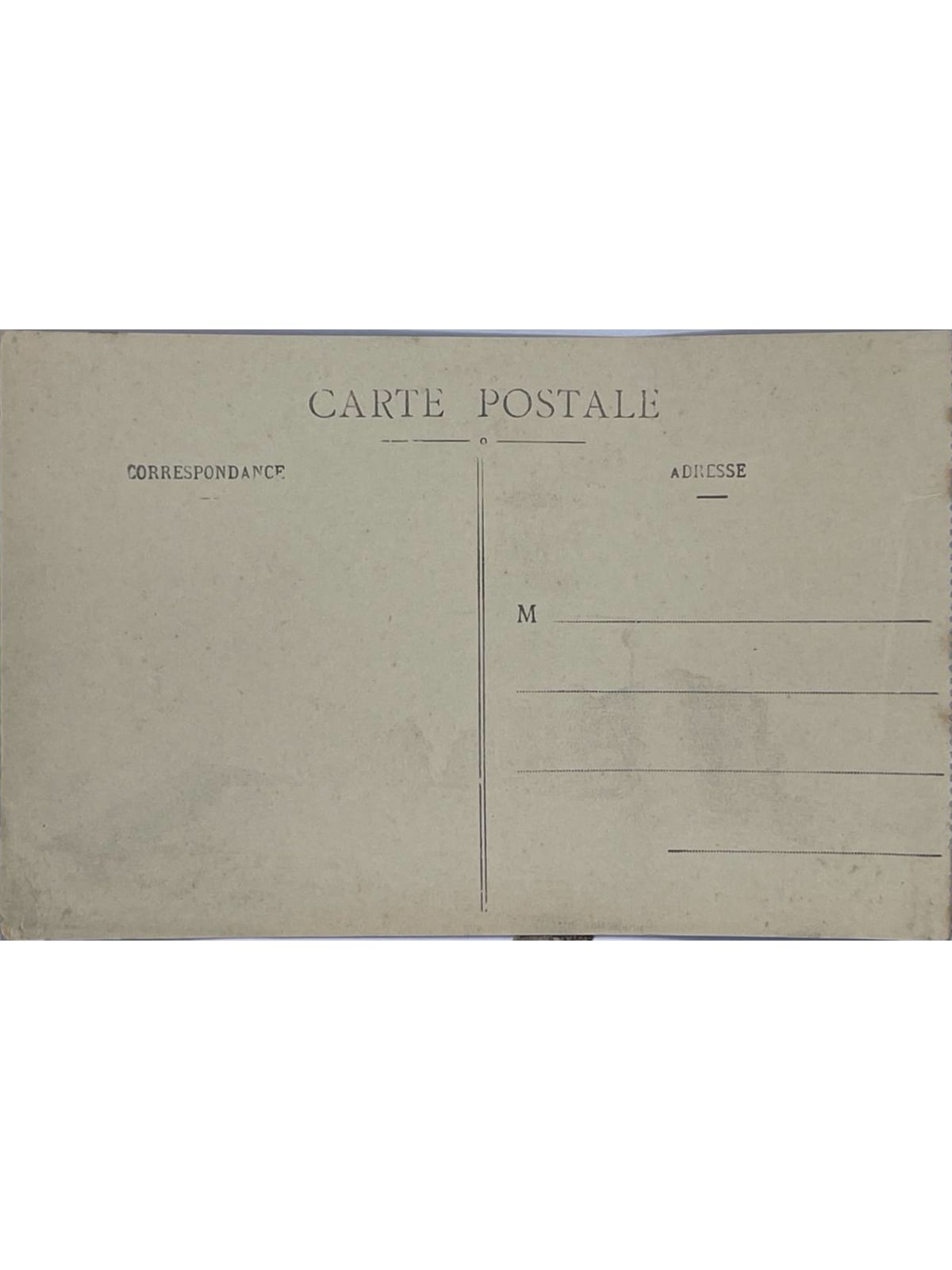 Verso de la carte postale