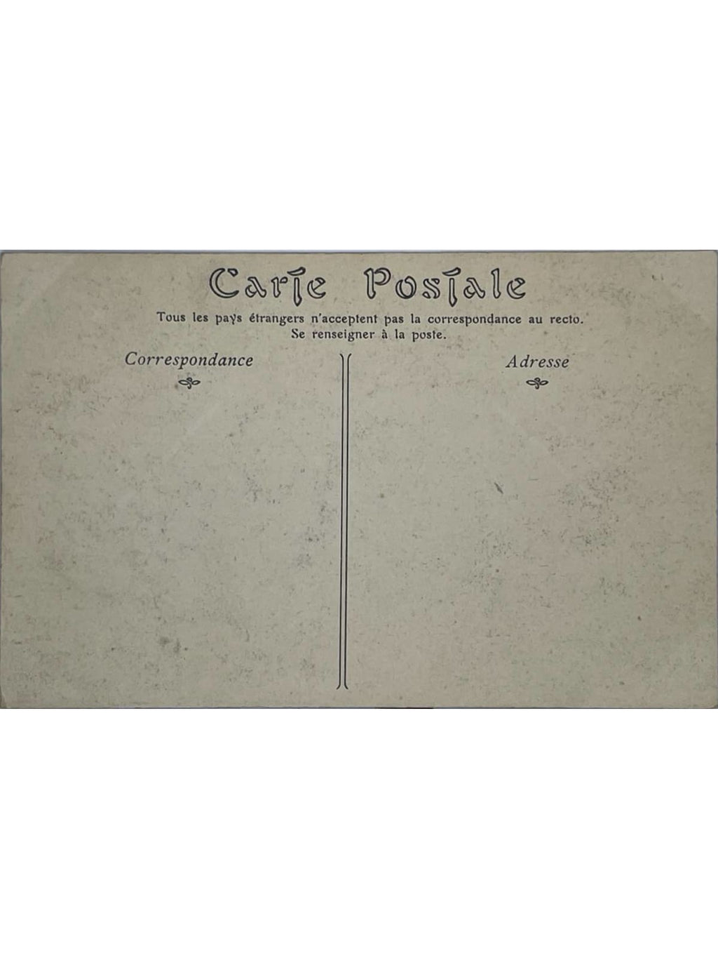 Verso de la carte postale