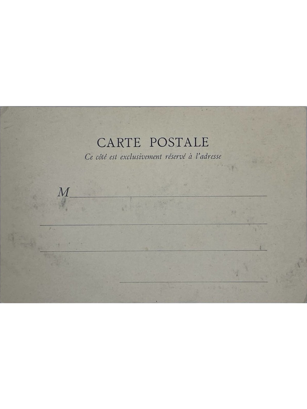 Verso de la carte postale