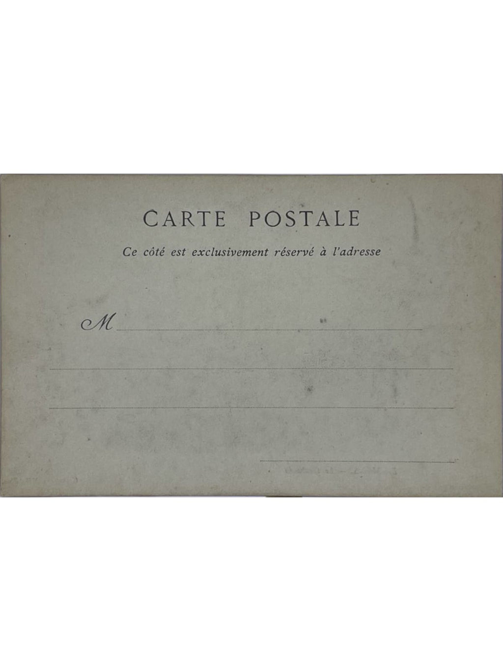 Verso de la carte postale