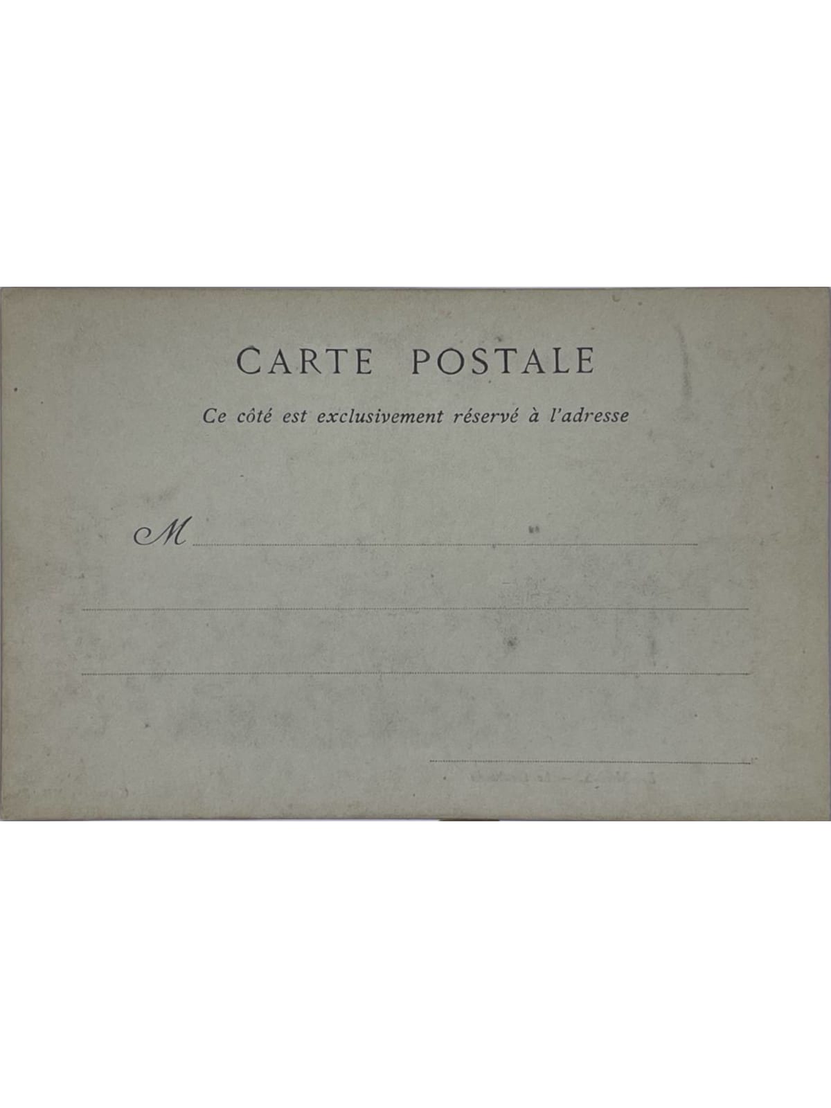 Verso de la carte postale