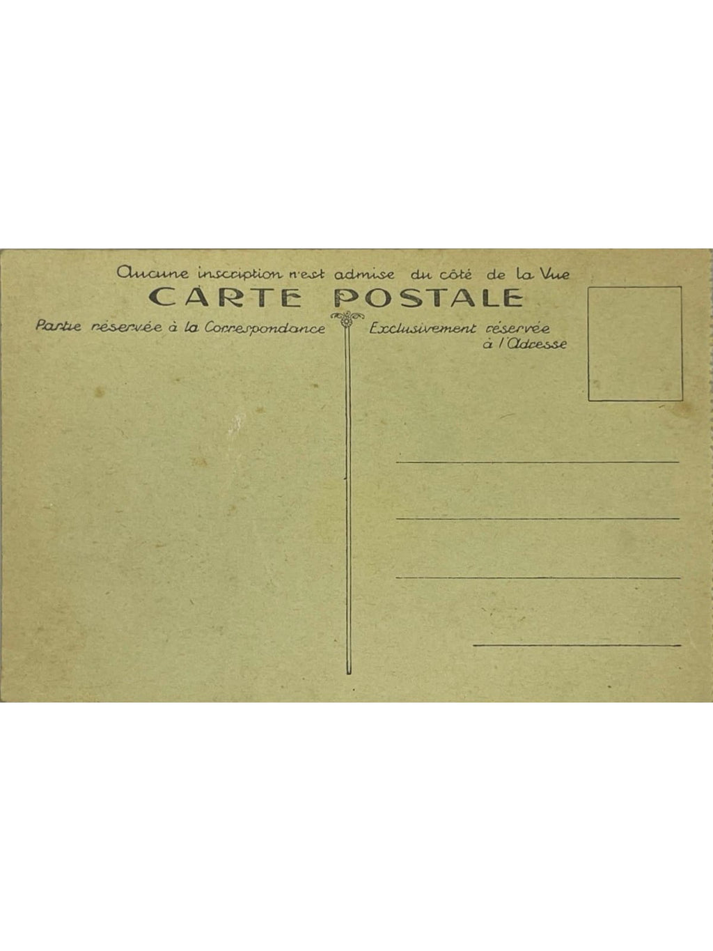 Verso de la carte postale