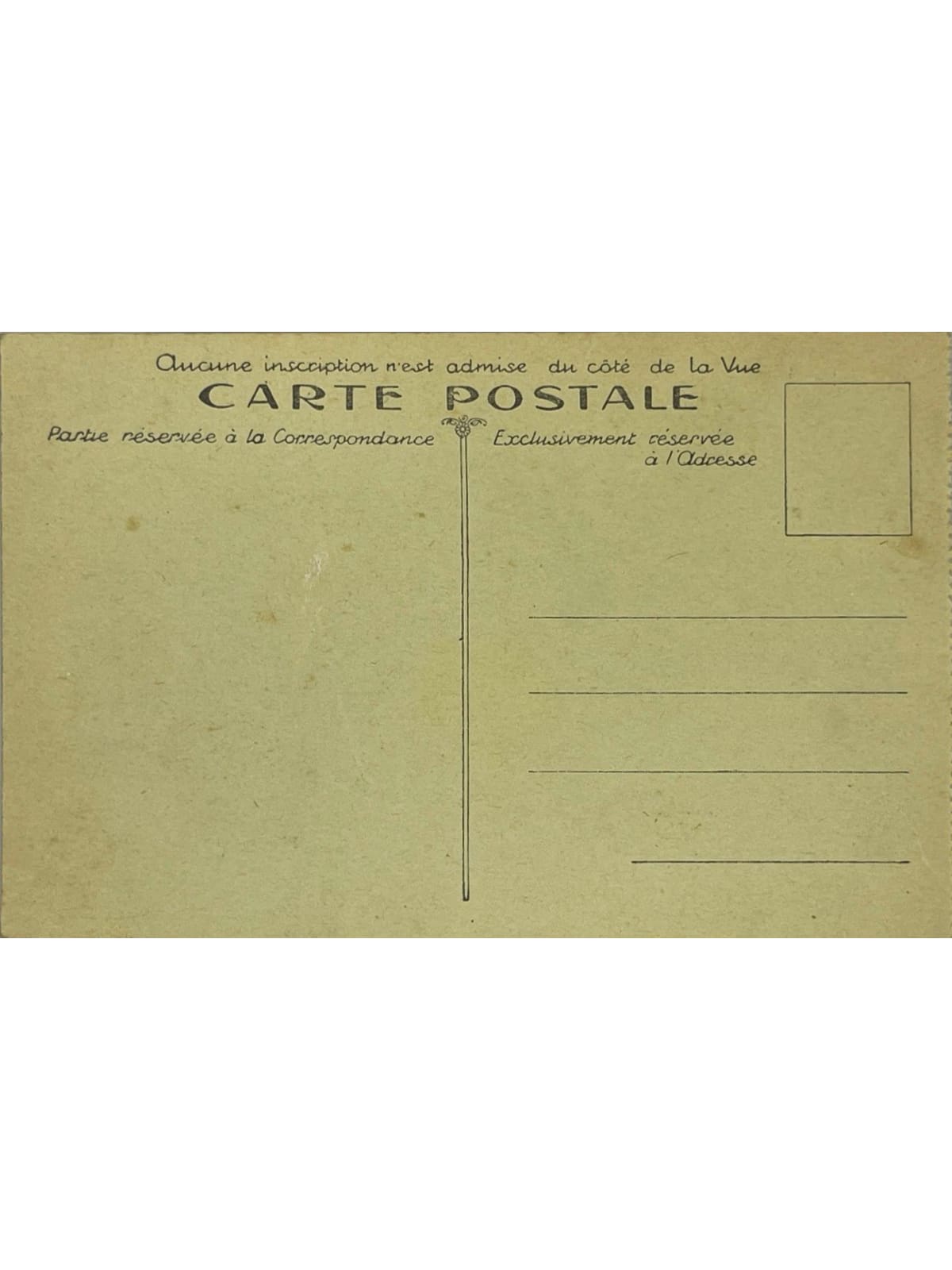 Verso de la carte postale