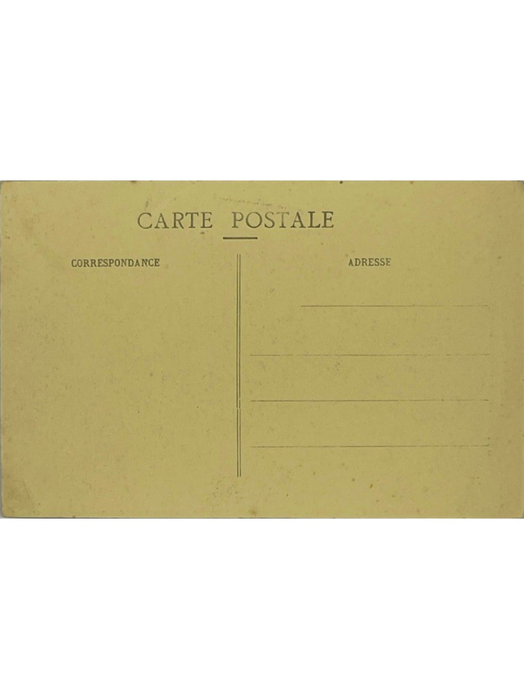 Verso de la carte postale