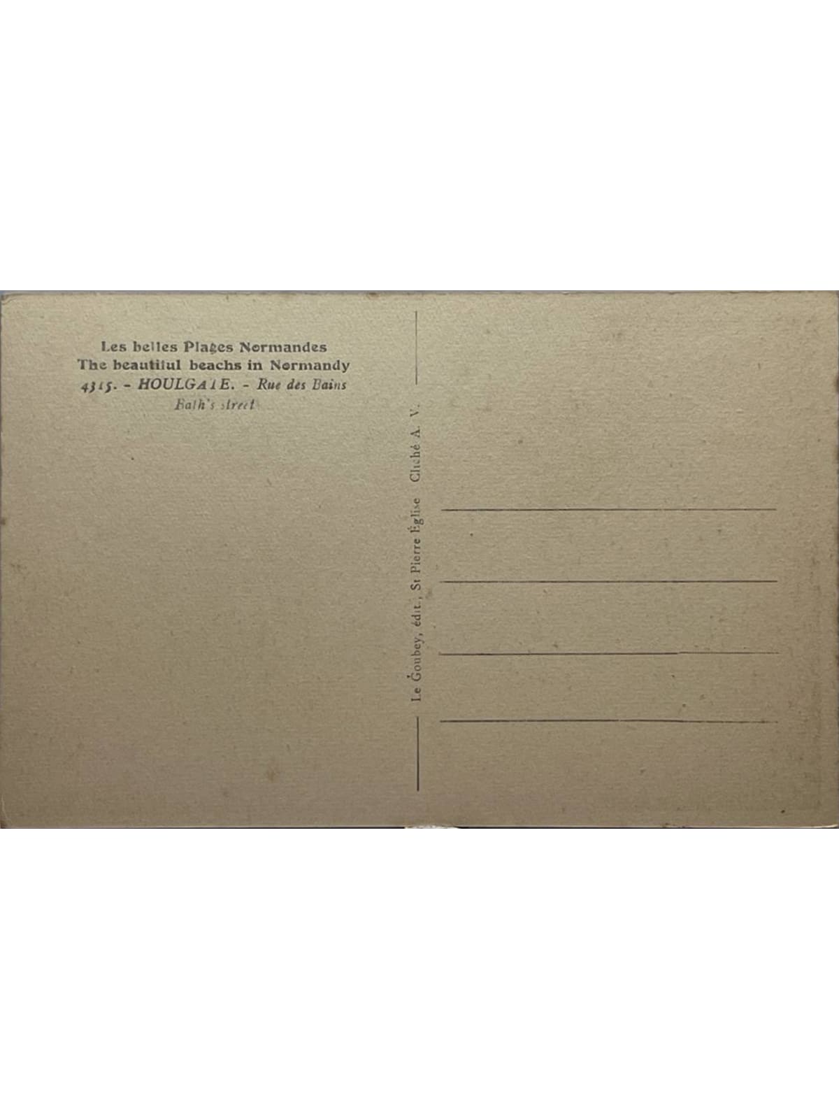 Verso de la carte postale