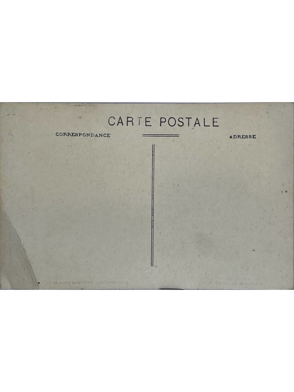 Verso de la carte postale
