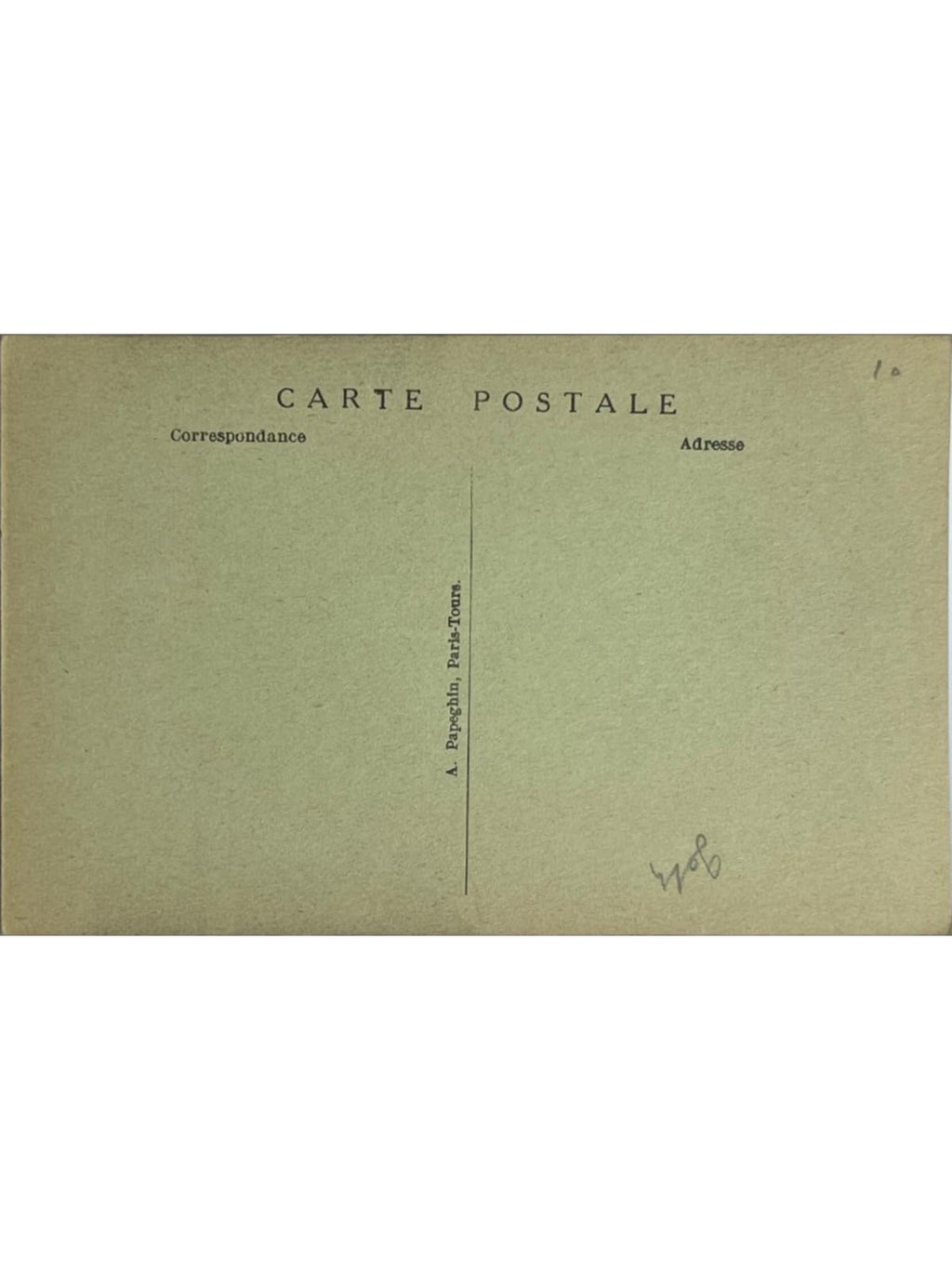 Verso de la carte postale