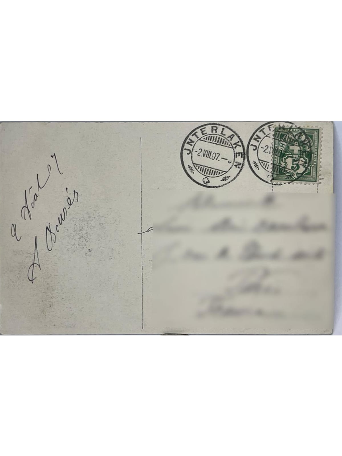 Verso de la carte postale