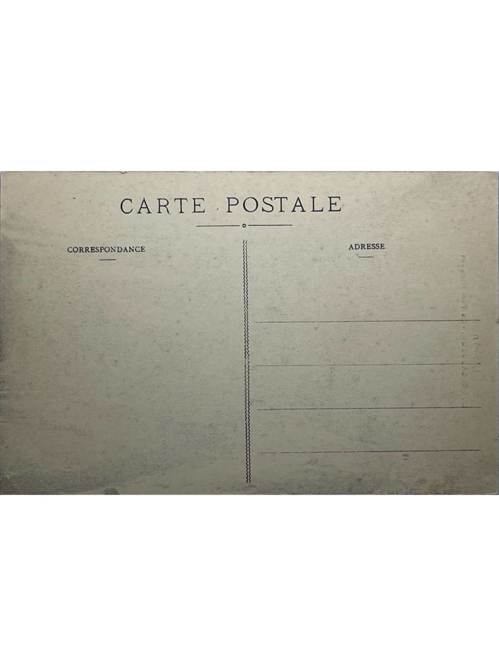 Verso de la carte postale