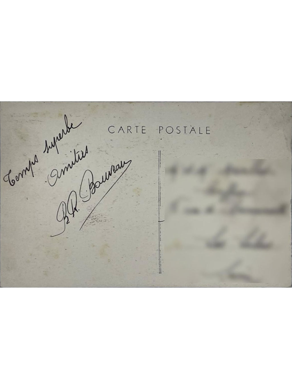 Verso de la carte postale