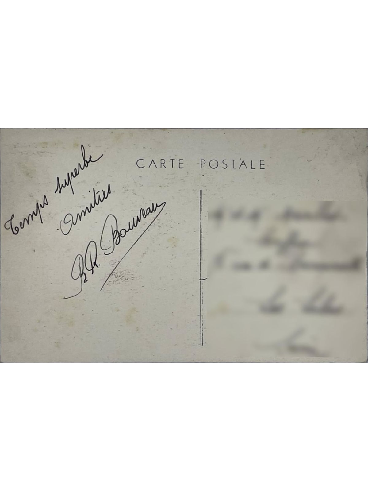 Verso de la carte postale