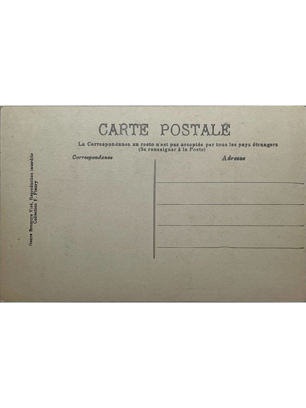 Verso de la carte postale