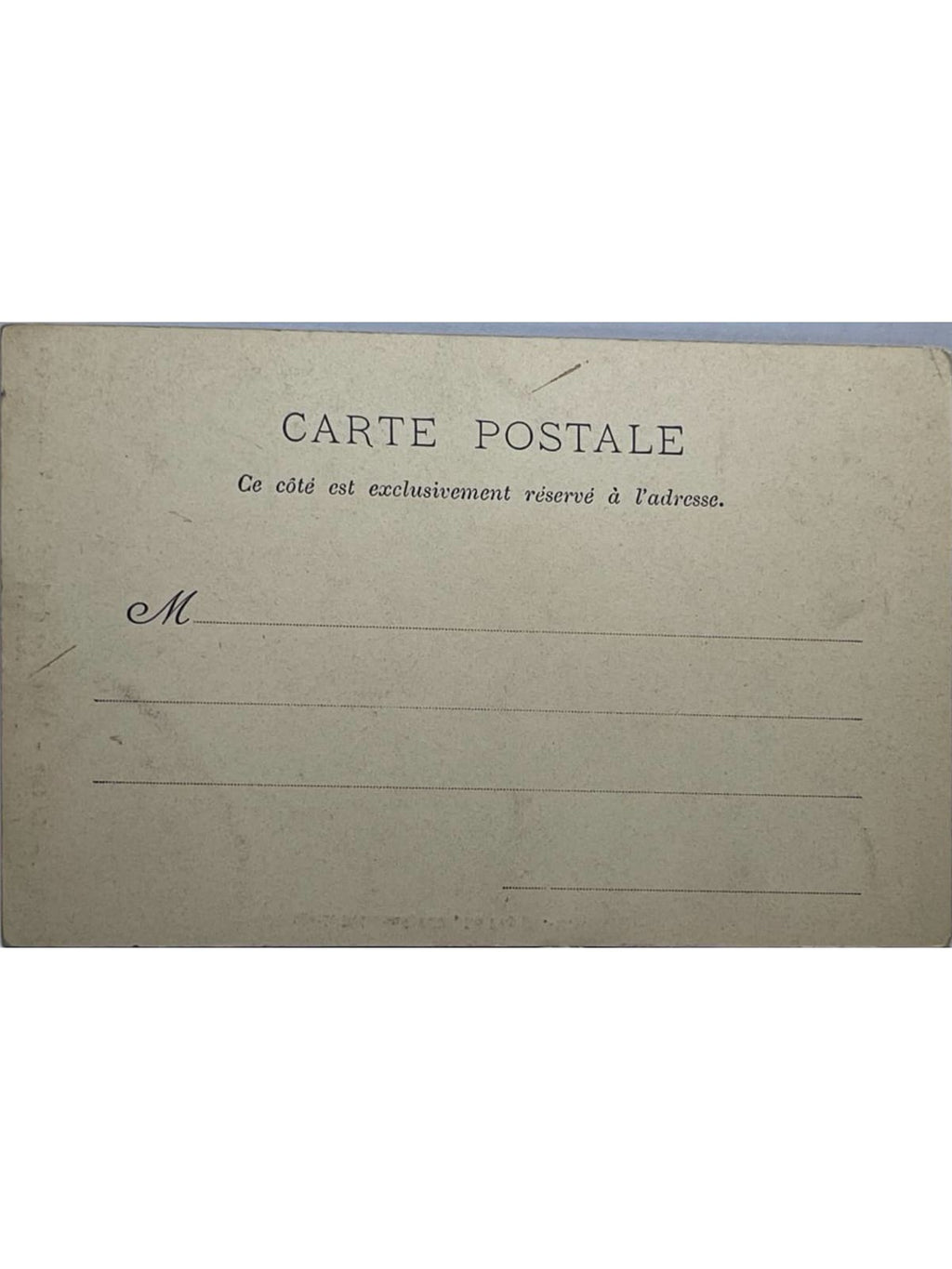 Verso de la carte postale
