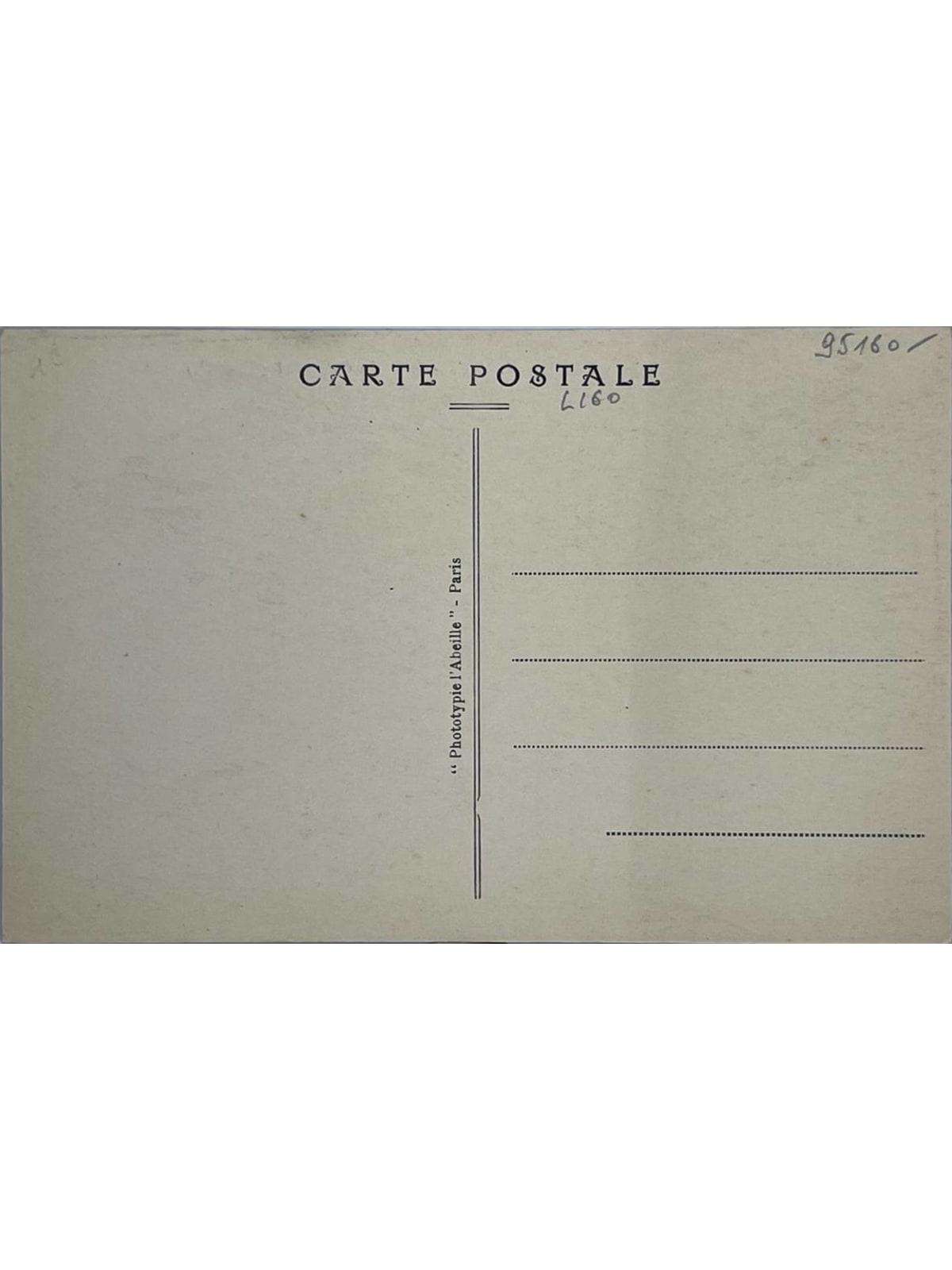 Verso de la carte postale