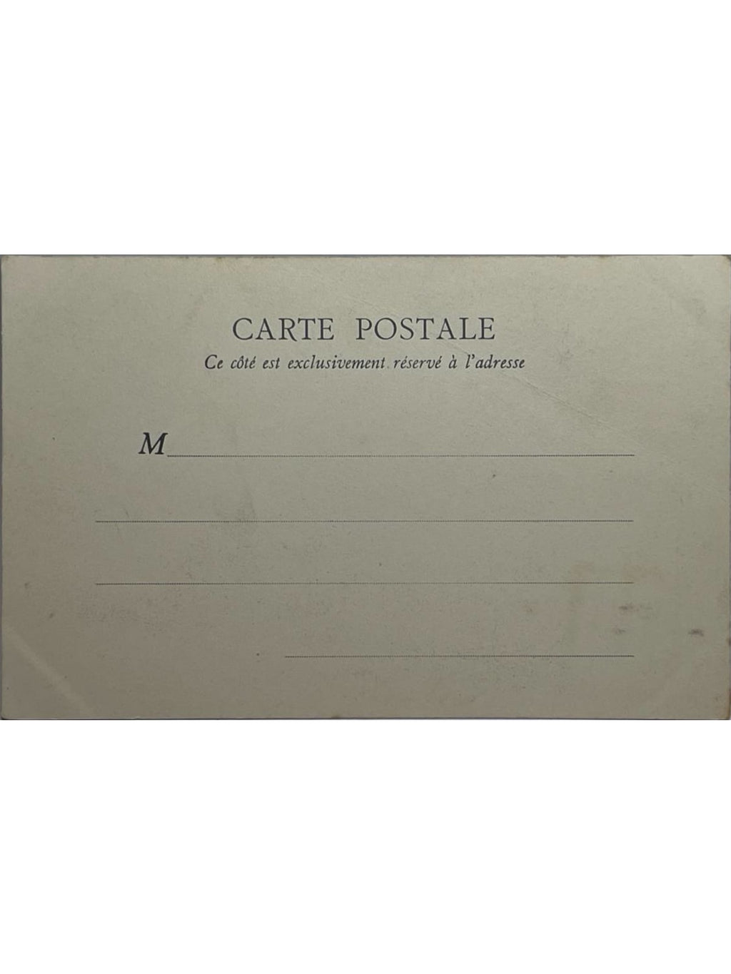 Verso de la carte postale