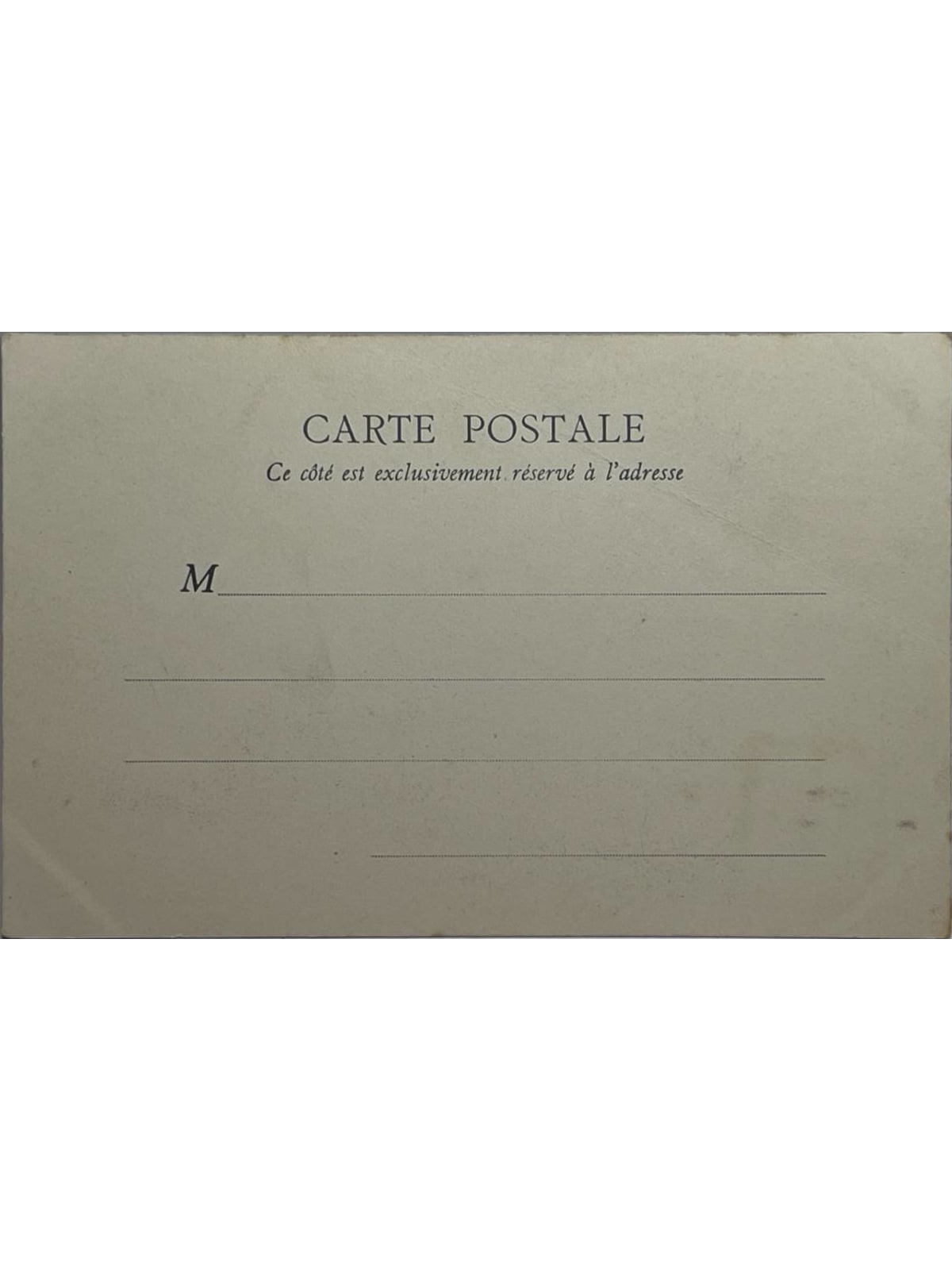 Verso de la carte postale
