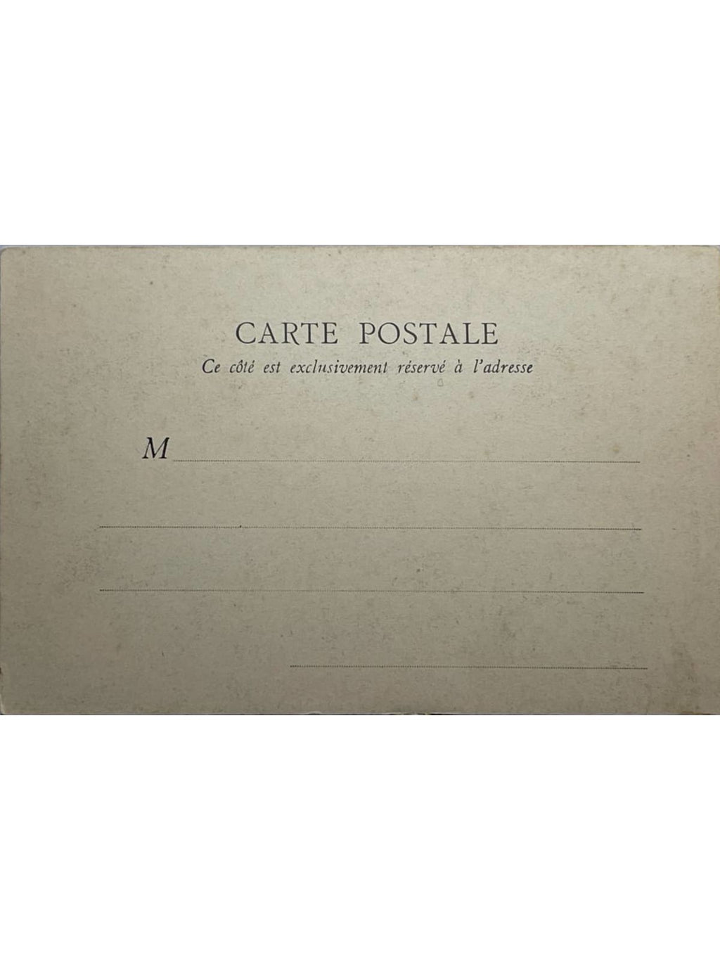 Verso de la carte postale