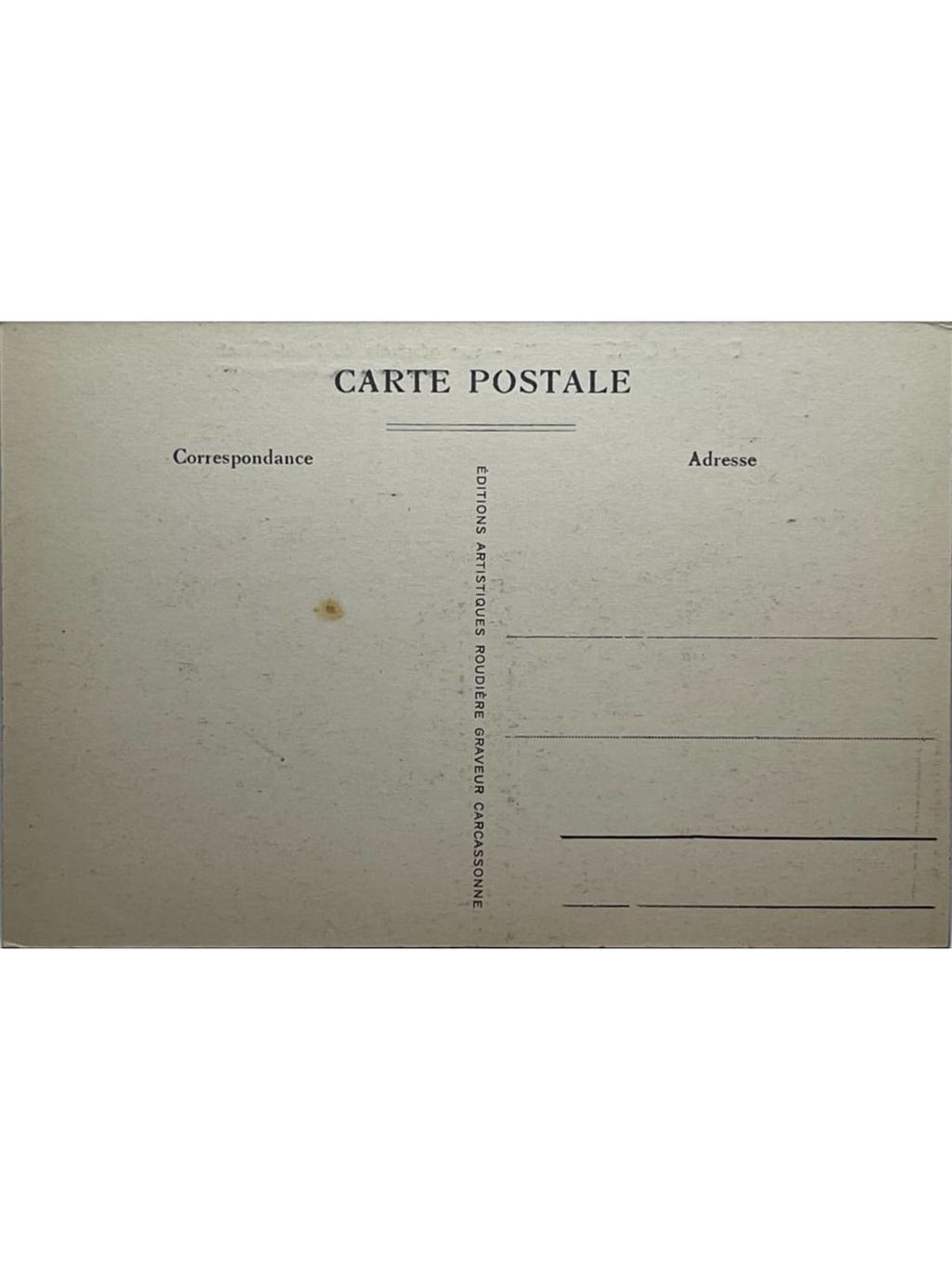 Verso de la carte postale