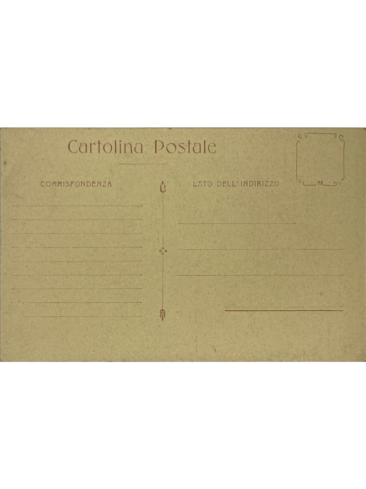 Verso de la carte postale