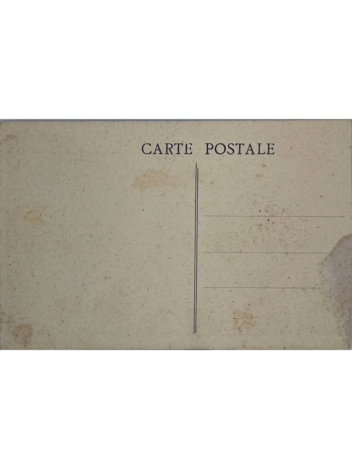 Verso de la carte postale